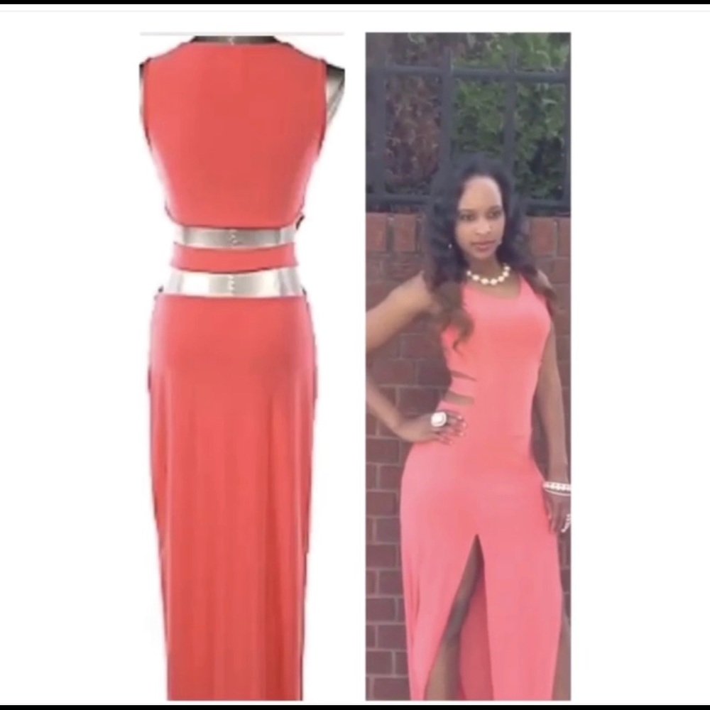 Coral Maxi Dress.